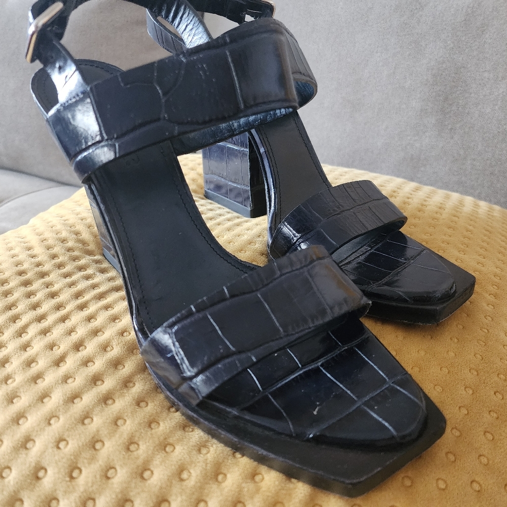 Jil Sander Leather sandals heeled shoes  39.5 9.5 - Picture 2 of 12